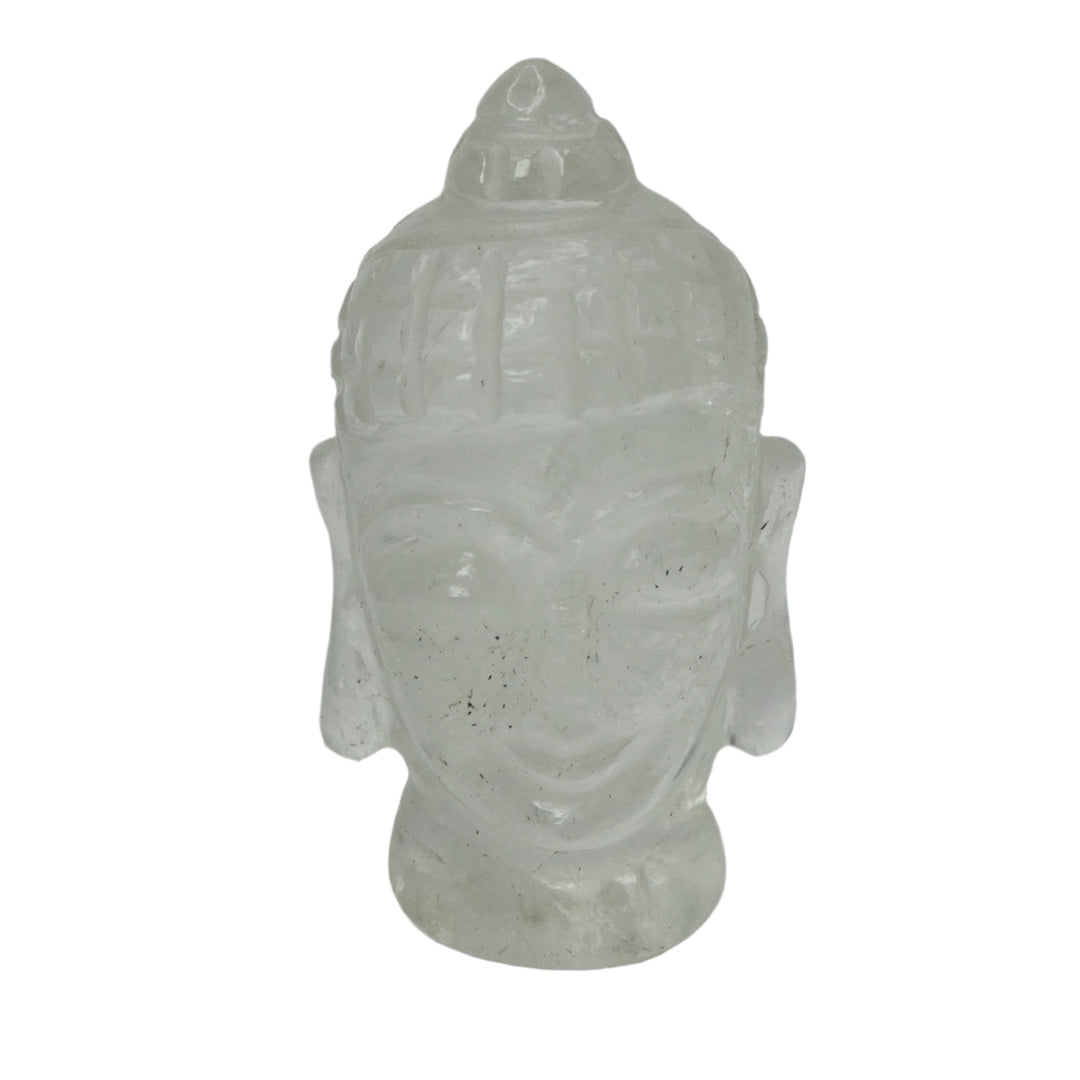 Clear Quartz Buddha Face Idol: Spiritual Awareness | 1-50 gms