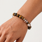 Clear Quartz & Tiger's Eye Bracelet