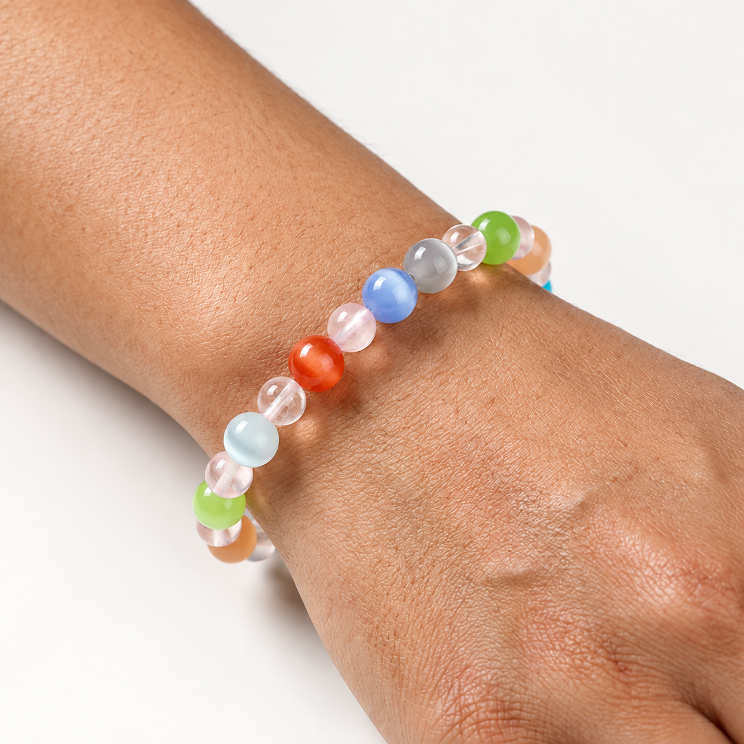 Colorful Cat's Eye Stones Bracelet