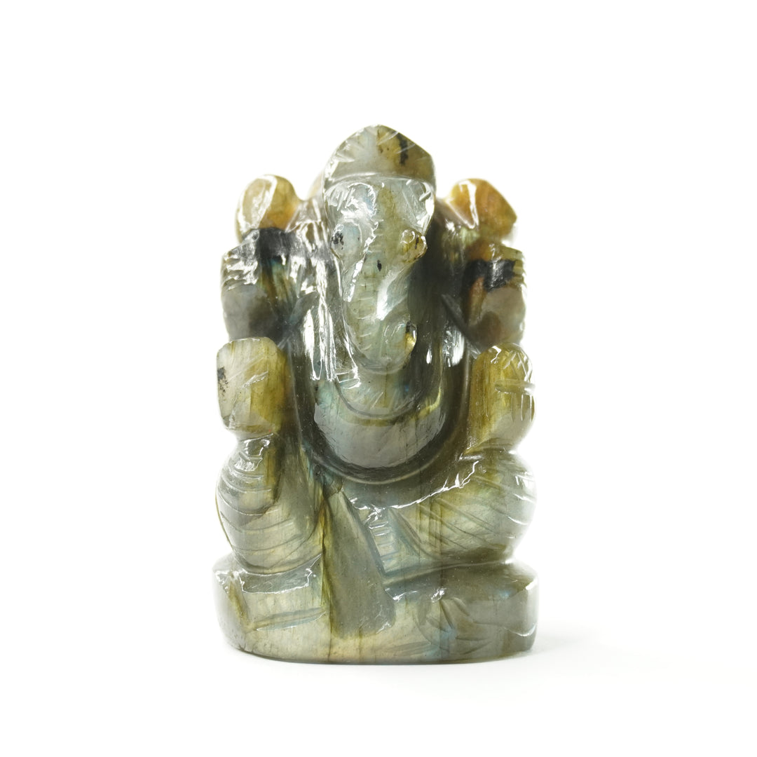 Labradorite Ganesha Idol: Enhances Inner Worth