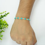 Turquoise Silver Bracelet - Round