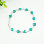 Turquoise Silver Bracelet - Round