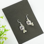 Load image into Gallery viewer, Amethyst Silver Earring - Round with Jumka
