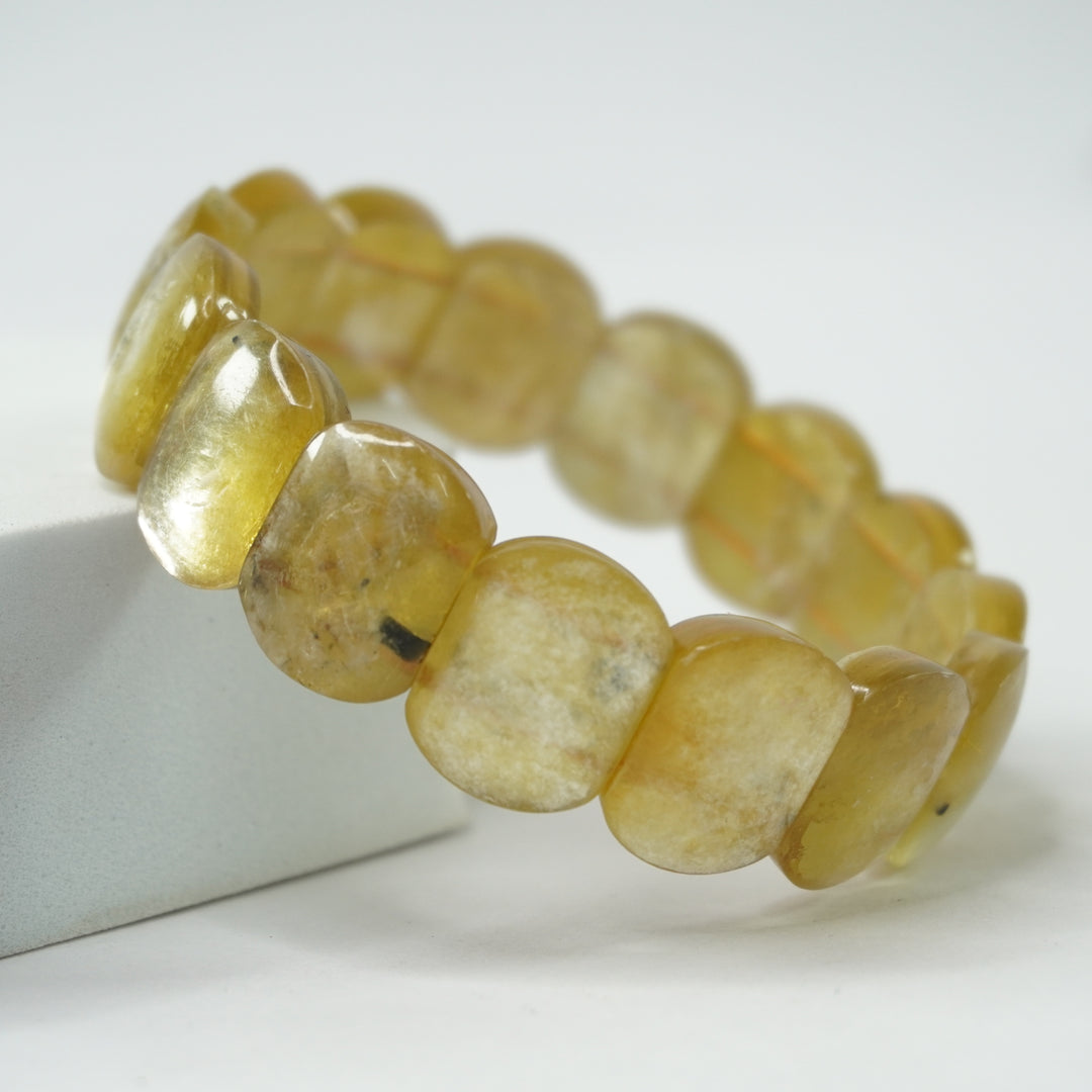 Yellow Star Lepidolite Bracelet - Oval Beads