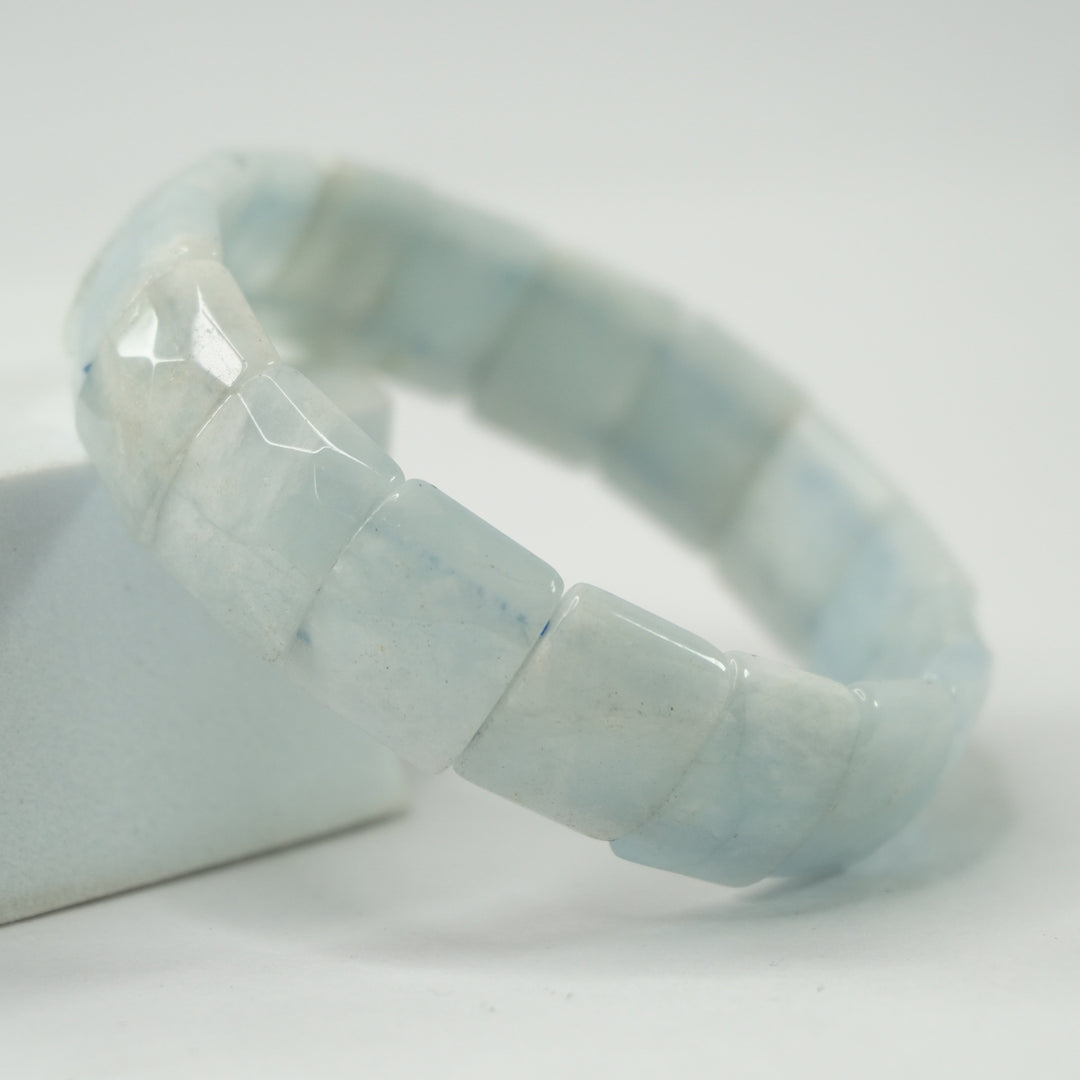 Aquamarine Bracelet: Courage - Square Beads