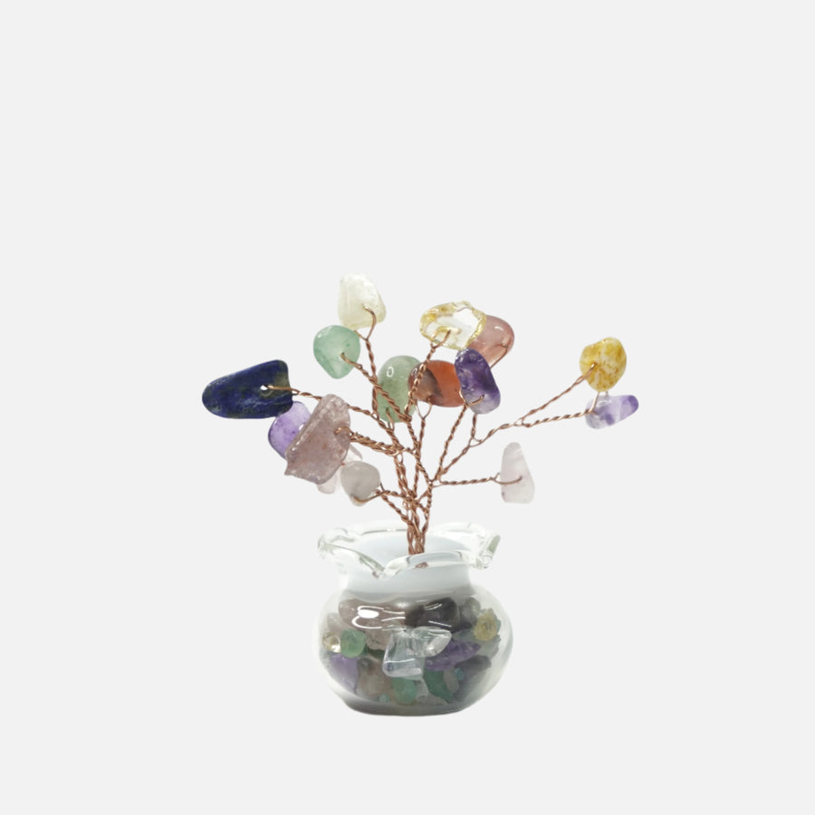 Multicolour Quartz Crystal Tree (Gravel Vase Base): Harmony & Balance