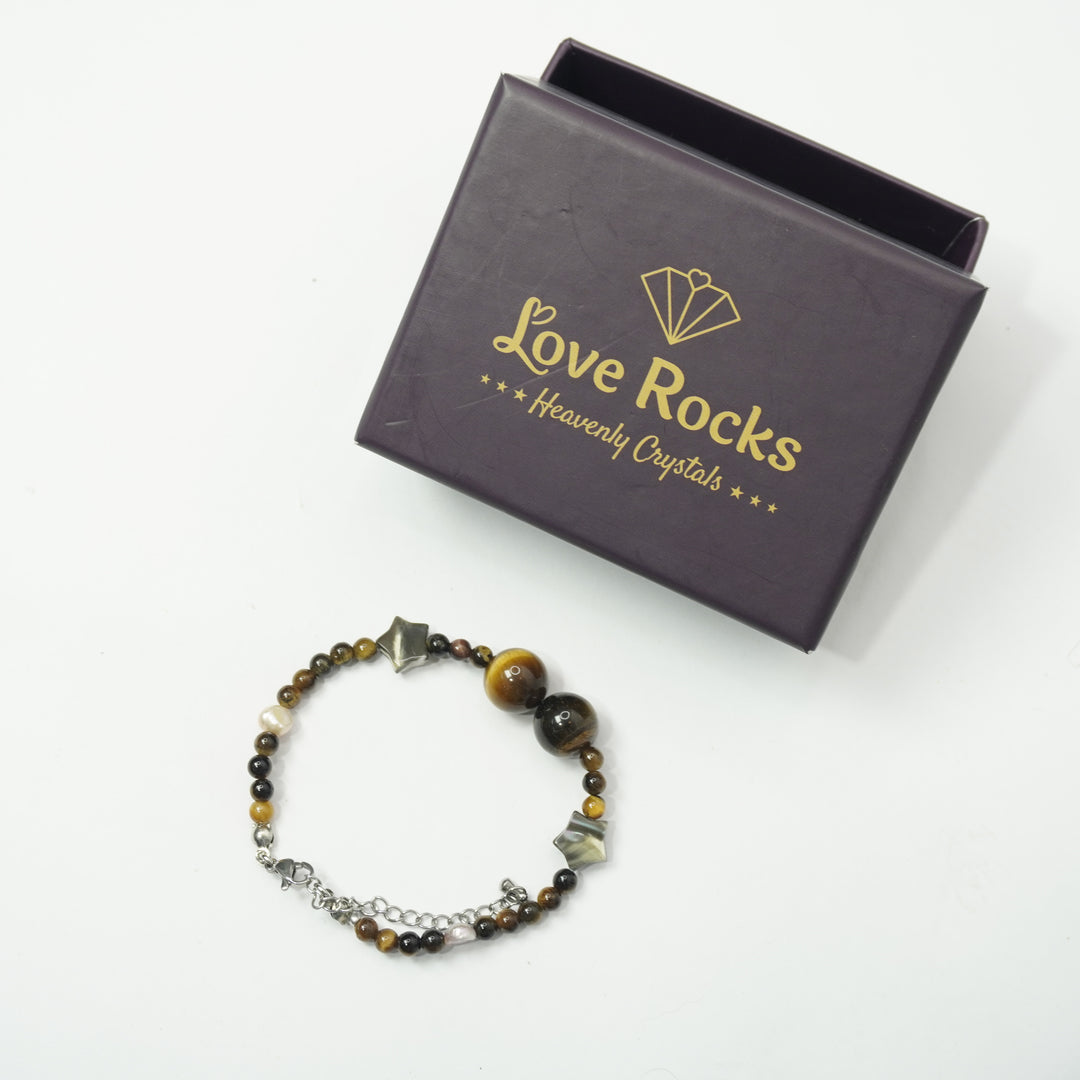 Tiger's Eye Bracelet: Star Charm