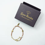 Load image into Gallery viewer, Red Jasper Bracelet: Heart and Fish Charms
