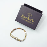 Load image into Gallery viewer, Orange Agate Bracelet: Heart and Square Charms
