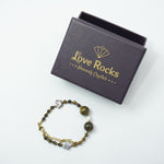 Load image into Gallery viewer, Tiger&#39;s Eye Bracelet: Pearl and Star Charms
