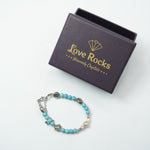 Load image into Gallery viewer, Turquoise Bracelet: Lotus and Plus Charms
