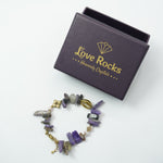 Load image into Gallery viewer, Charoite Bracelet: Cowrie and Plus Charms
