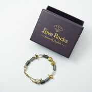 Labradorite Bracelet: Conch and Lotus Charms