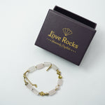 Load image into Gallery viewer, Rose Quartz Bracelet: Plus and Fish Charms
