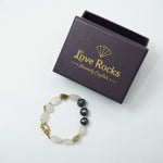 Load image into Gallery viewer, Rose Quartz Bracelet: Heart Charms
