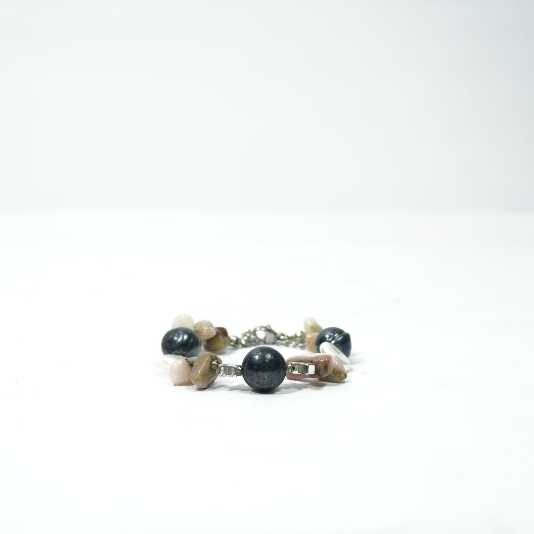 Pink Agate Bracelet: Star Charm