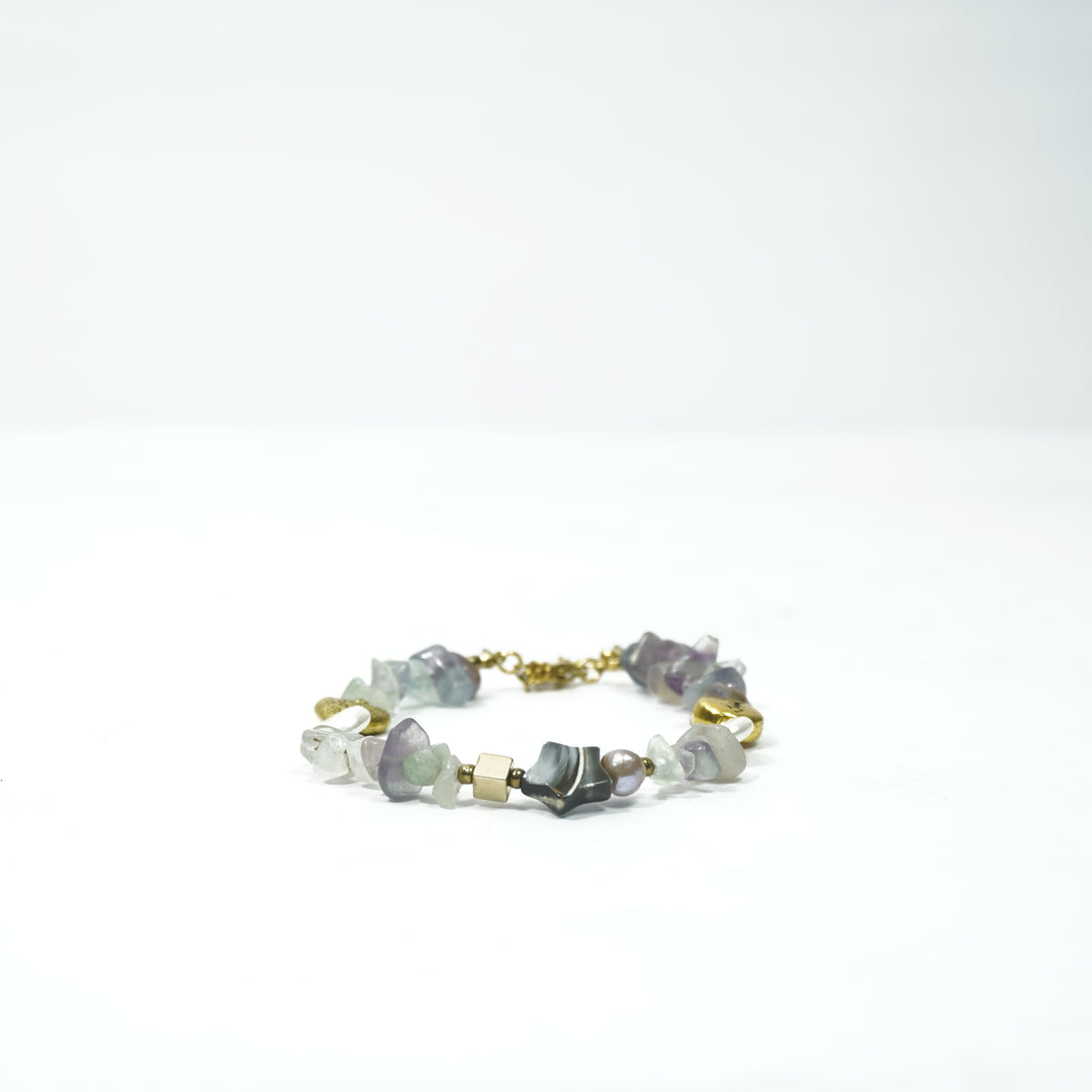 Fluorite Bracelet: Heart Charm