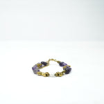 Load image into Gallery viewer, Amethyst Bracelet: Lotus and Plus Charms
