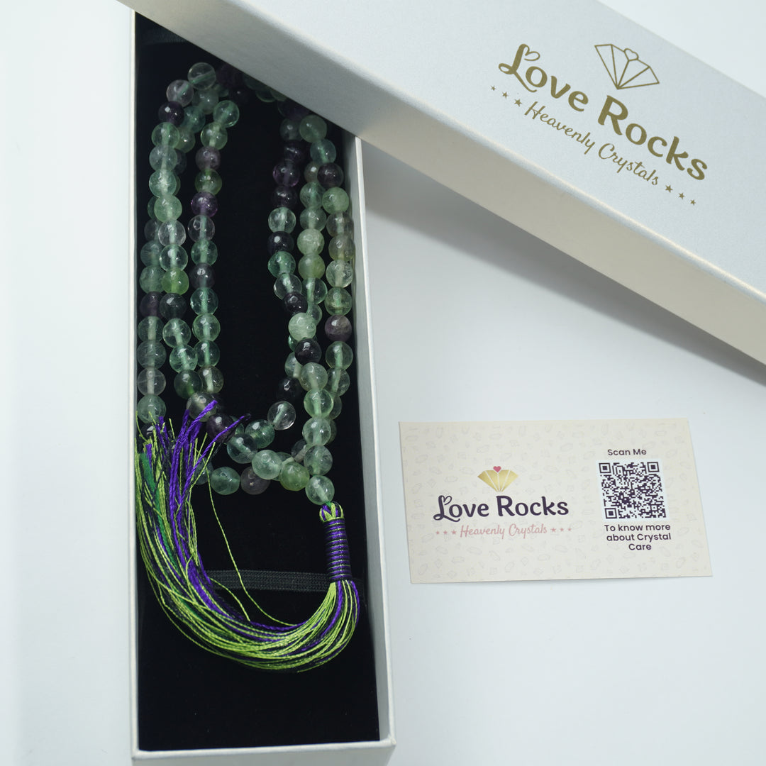 Fluorite Japamala: Mental clarity and stability