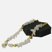 Rose Quartz Necklace: Lotus, Conch and Heart Charms