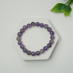 Load image into Gallery viewer, Amethyst Bracelet: Peace and Calm - Round Beads 8mm
