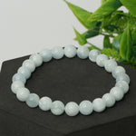 Load image into Gallery viewer, Aquamarine Bracelet: For Courage - Round Beads 8mm
