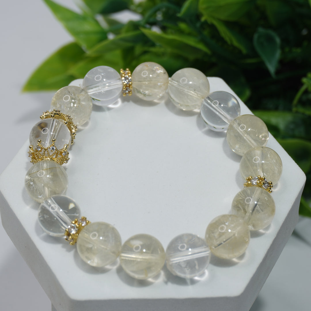 Clear Quartz & Citrine Bracelet: Abundance & Clarity