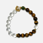 Load image into Gallery viewer, Tiger&#39;s Eye &amp; Clear Quartz Bracelet: Confidence &amp; Clarity

