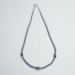 Load image into Gallery viewer, Tanzanite Necklace - with Ruby and Blue Sapphire Bead - Love Rocks