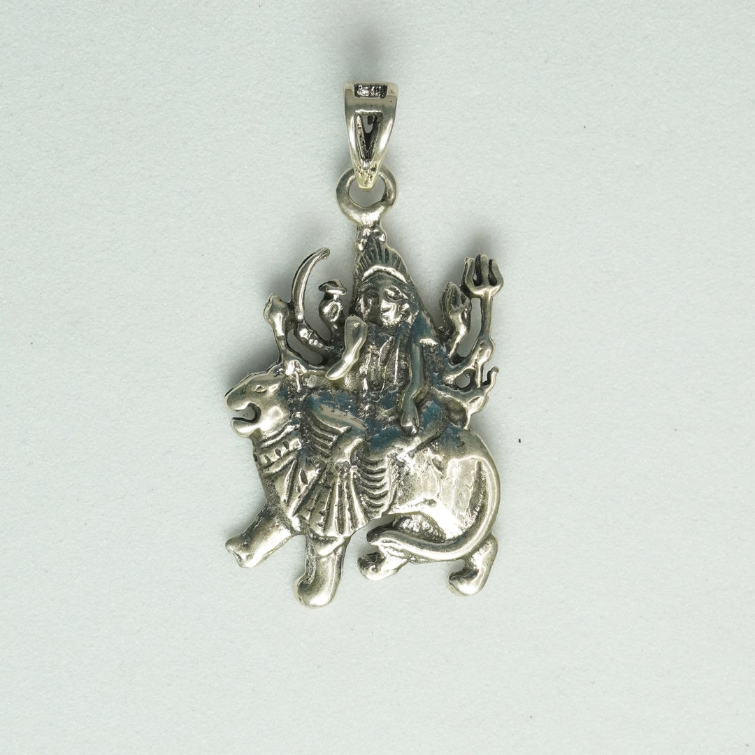 Durga Silver Pendant : Medium