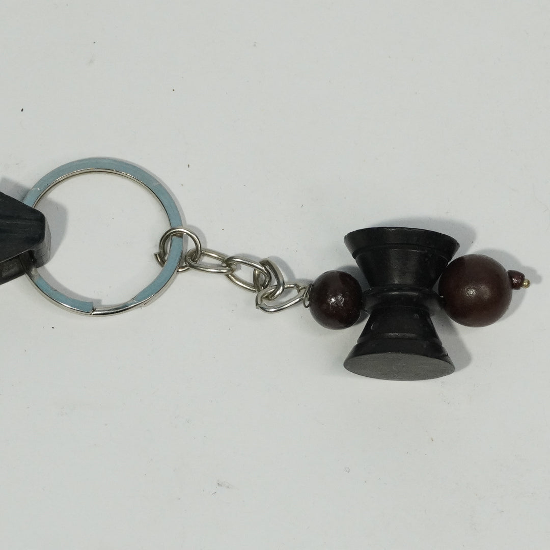 Karungali Damaru Bead Keychain – Guardian of Strength