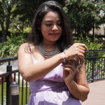 Load image into Gallery viewer, Amethyst Bracelet: Lotus and Heart Charms
