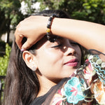 Load image into Gallery viewer, Silver Obsidian &amp; Cat&#39;s Eye Bracelet : Protection &amp; Insight
