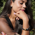 Load image into Gallery viewer, Silver Obsidian &amp; Cat&#39;s Eye Bracelet : Protection &amp; Insight
