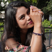 Amethyst & Grey Moonstone Bracelet: Intuition & Protection