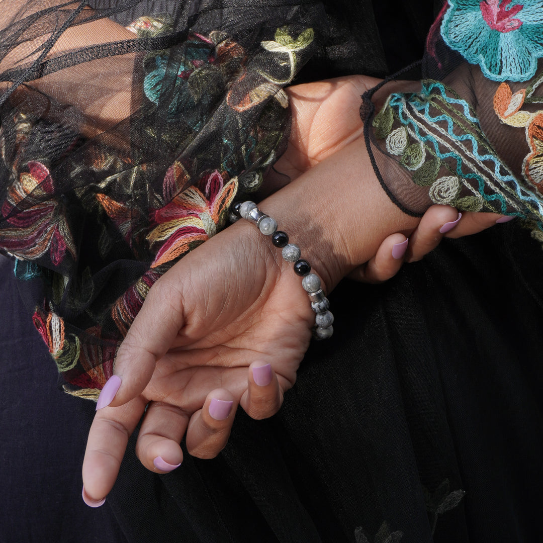 Black Agate Bracelet: Grounding & Protection