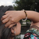 Load image into Gallery viewer, Tiger&#39;s Eye &amp; Clear Quartz Bracelet: Confidence &amp; Clarity
