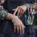Load image into Gallery viewer, Clear Quartz &amp; Orange Moonstone Bracelet: Luck &amp; Radiance

