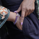 Load image into Gallery viewer, Clear Quartz &amp; Amethyst 2-Layer Bracelet: Balance &amp; Calm

