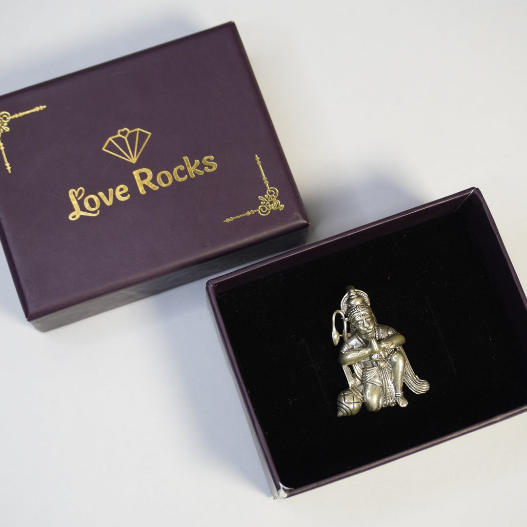 Hanuman Silver Pendant : Namaskar - Love Rocks