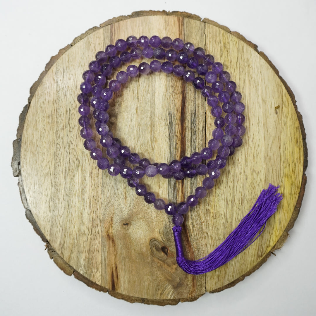 Amethyst Japamala: Peace and Calm