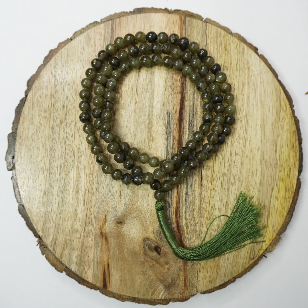 Green Moss Agate Japamala: Growth and Harmony