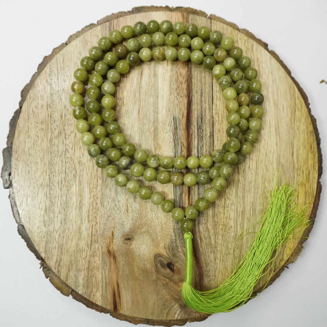 Nephrite Jade Japamala: Protection and Balance