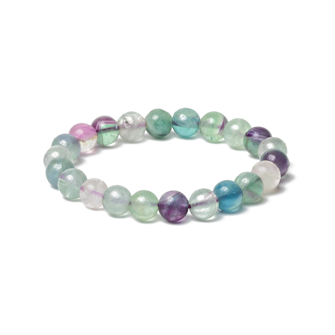 Fluorite Green Bracelet: Chakra Renewal - Round Beads 8mm