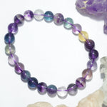 Load image into Gallery viewer, Fluorite Purple Bracelet: Chakra Renewal - Round Beads 8mm
