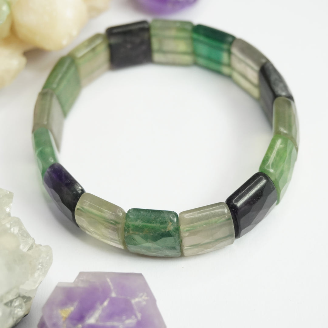 Fluorite Bracelet: Chakra Renewal - Square Beads