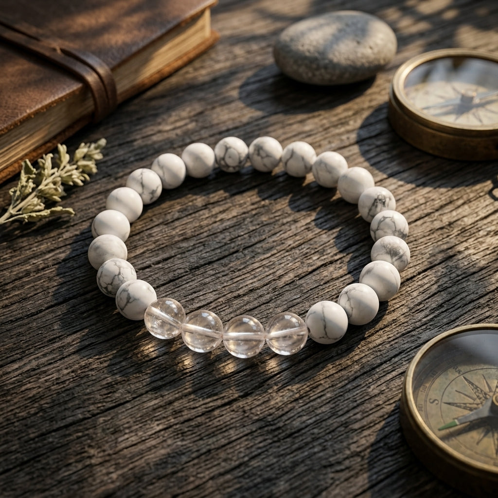 Howlite and Clear Quartz