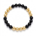 Load image into Gallery viewer, Titans Power Bracelet – GT Jersey Edition (Black Tourmaline &amp; Golden Pyrite)