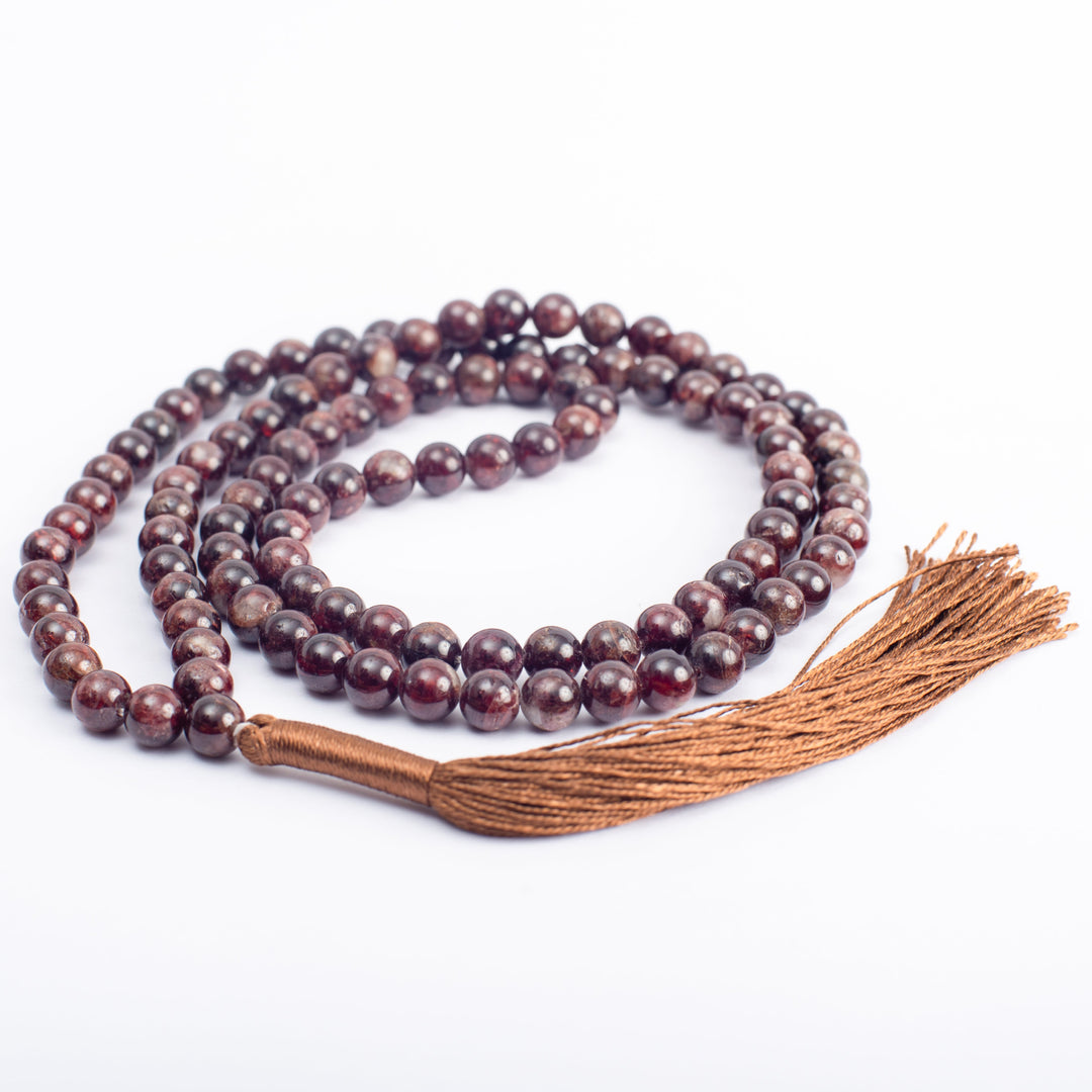 Garnet Japamala - Round Plain Beads 8mm