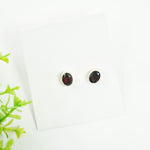 Load image into Gallery viewer, Garnet Silver Earring - Medium Oval
